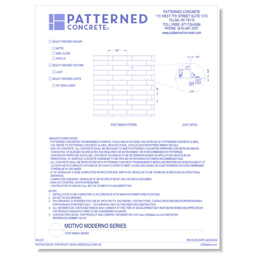 MOTIVO MODERNO Contemporary Series: PCRT MM300 Series