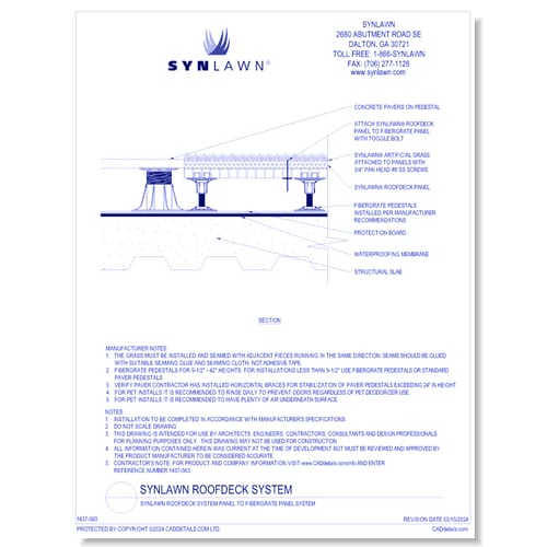 SYNLawn Roofdeck System Panel to Fibergrate Panel System