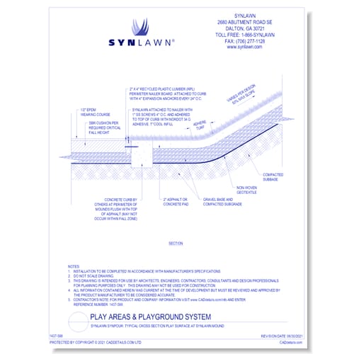 SYNLawn SYNPour: Typical Cross Section Play Surface at SYNLawn Mound