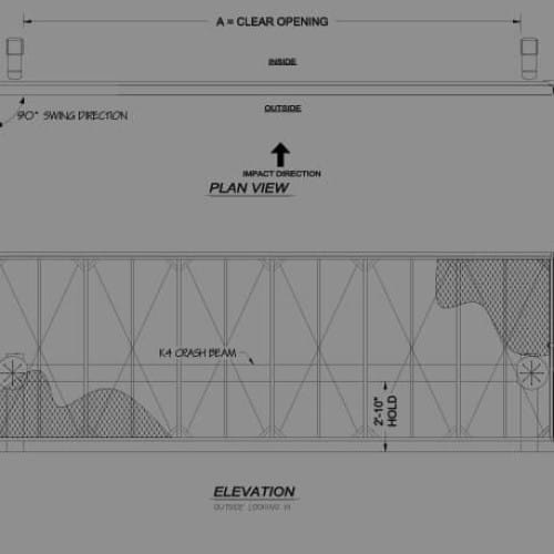 (K4) TCSG-4 Crash Rated Heavy Duty Swing Gate ASTM F2656 M30-P1/K4 (also available as automated system)