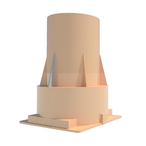 Cast-In Device through floor plastic pipe