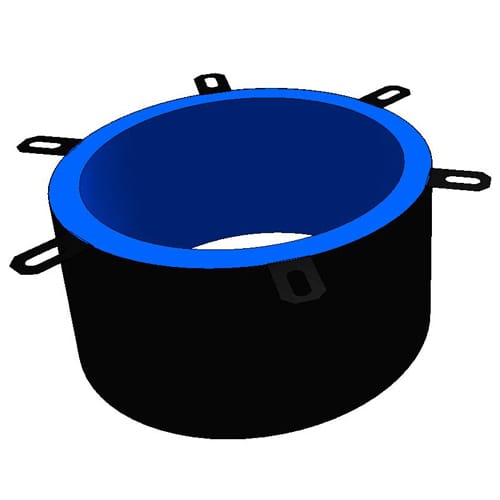 BLU Wrap Strip Collar on 6" – 12" plastic pipes through floor