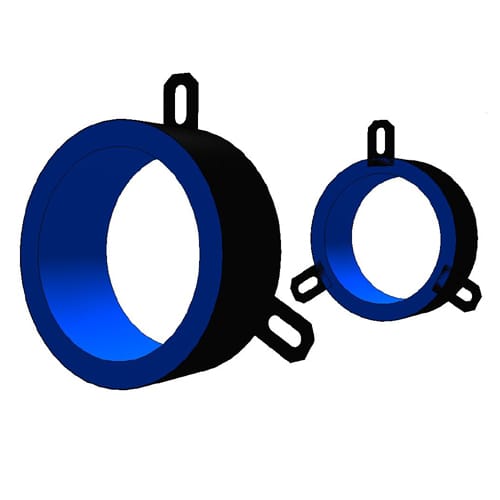 BLU2 Wrap Strip Collar on 1"-4" plastic pipes through wall