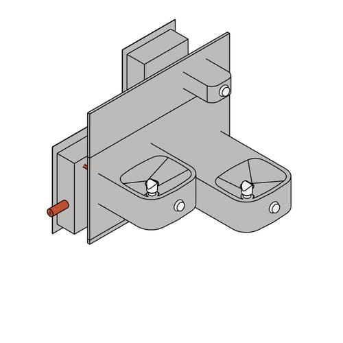 Model 1119FRB: ADA Outdoor Freeze-Resistant Vandal-Resistant Dual Drinking Fountain