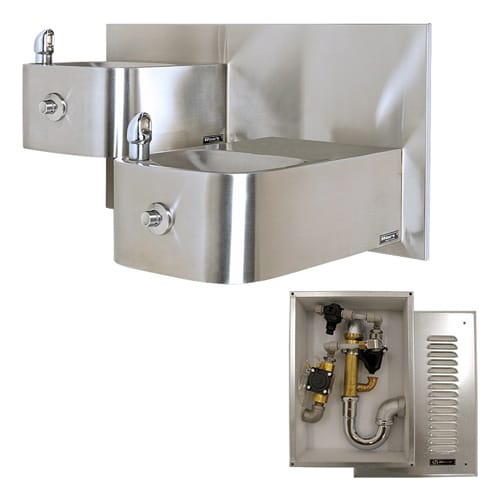 Model 1119FRB: ADA Outdoor Freeze-Resistant Vandal-Resistant Dual Drinking Fountain