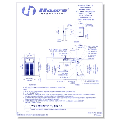 Model 1107.8B: ADA Vandal-Resistant Chilled Wall-Mount Fountain Bundle