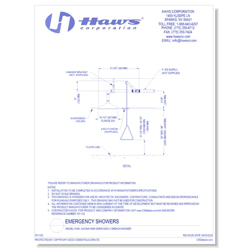 Model 8169: AXION® MSR Emergency Drench Shower