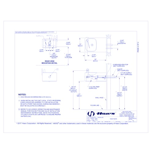 Model 1025: ADA Vandal-Resistant Wall Mount Drinking Fountain - **This product is discontinued please use Model 1109.14 as a replacement.**