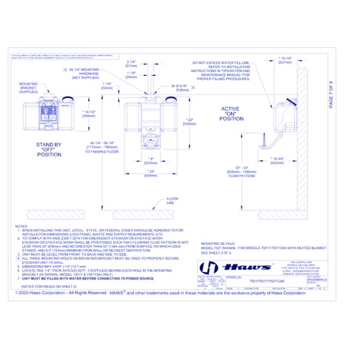 Model 7501: Portable Gravity Fed Eyewash