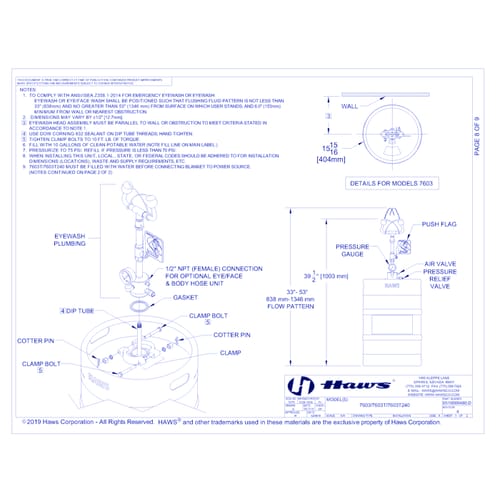 Model 7603: Portable Air-Pressurized Emergency Eyewash