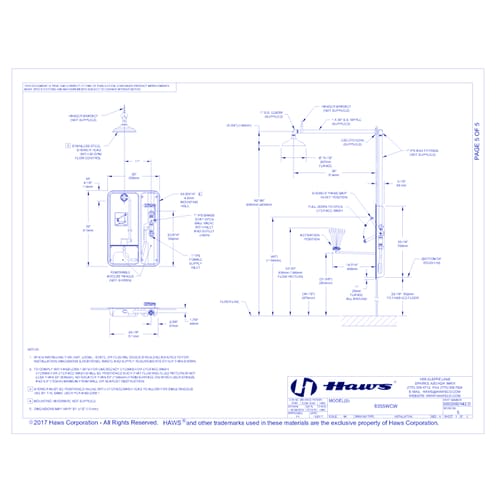 Model 8355WCW: AXION® MSR Barrier-Free Recessed Shower and Eye/Face Wash