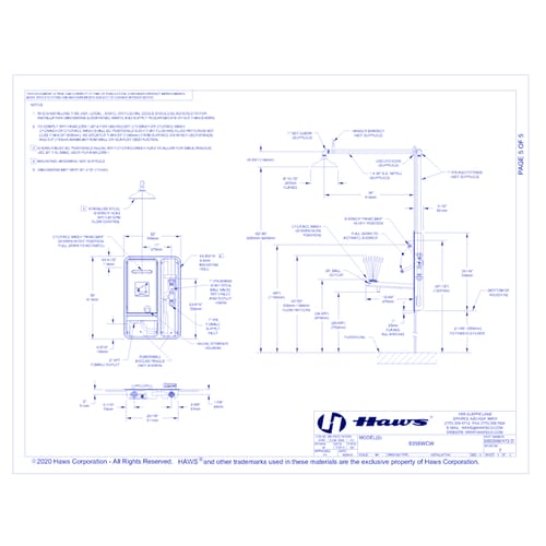 Model 8356WCW: AXION® MSR Barrier-Free Recessed Shower and Eye/Face Wash