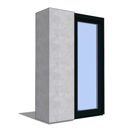Premium Series ™ Door Revit Object: Multi-Slide Pocket Door Single Track - T-Track Sill