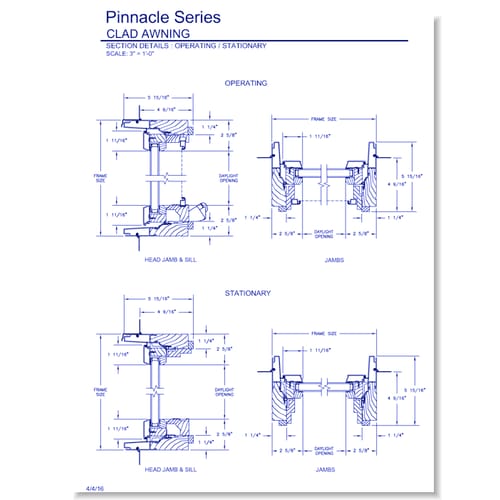 Pinnacle Clad Awning: Section Details