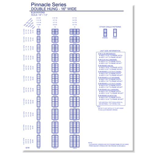 Pinnacle Clad Double Hung: Elevations