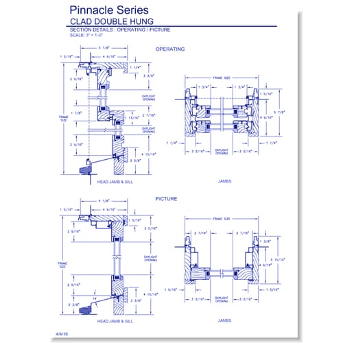 Pinnacle Clad Double Hung: Section Details