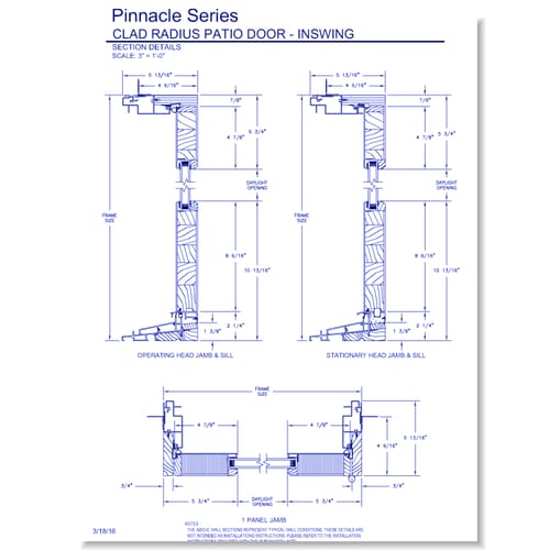 Pinnacle Clad Seg-Top Patio Door: Section Details