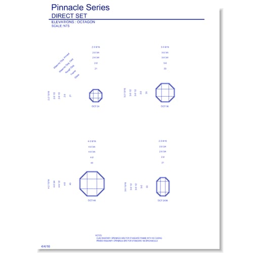 Pinnacle Clad Direct Set Windows: Elevations