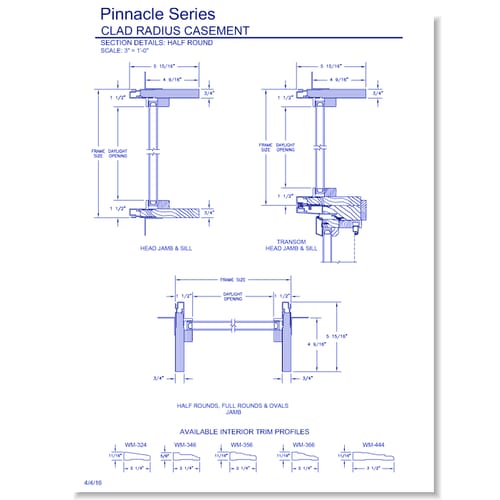 Pinnacle Clad Radius Windows: Section Details