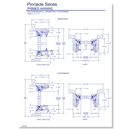 Pinnacle Primed Awning: Section Details