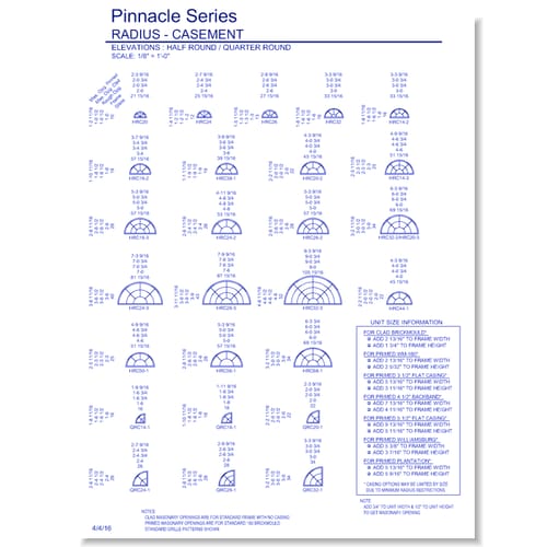 Pinnacle Primed Radius Windows: Elevations