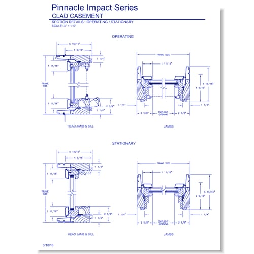 Pinnacle Impact Casement: Section Details