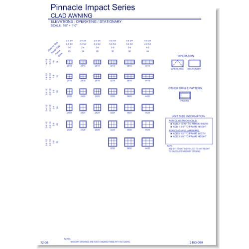 Pinnacle Impact Awning: Elevations