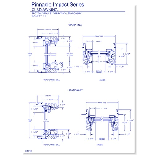 Pinnacle Impact Awning: Section Details