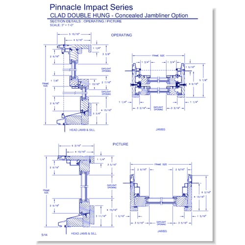 Pinnacle Impact Double Hung: Section Details