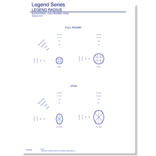 Legend Radius: Elevations