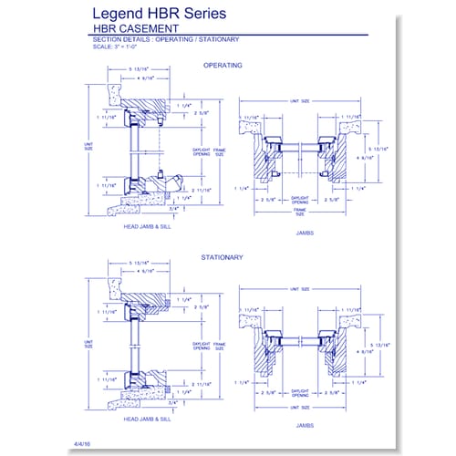 Legend HBR Casement: Section Details