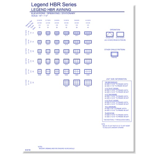 Legend HBR Awning: Elevations