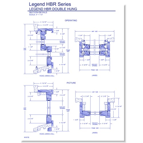 Legend HBR Double Hung: Section Details
