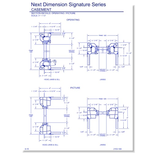 Next Dimension Signature Casement: Section Details