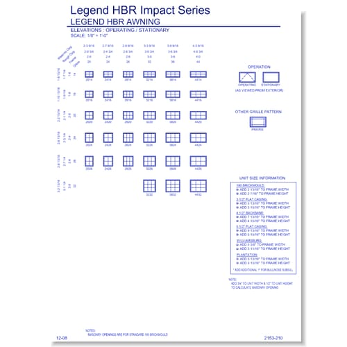 Legend HBR Impact Awning: Elevations
