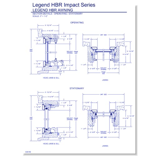 Legend HBR Impact Awning: Section Details