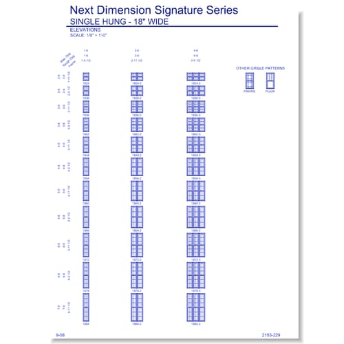 Next Dimension Signature Single Hung: Elevations