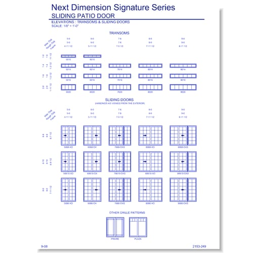 Next Dimension Signature Patio Door: Section Details