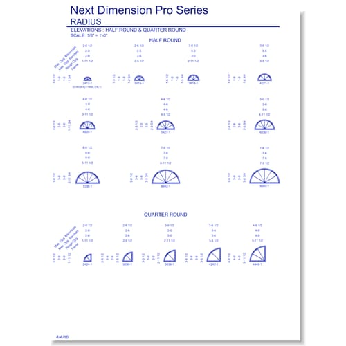 Next Dimension Pro Radius: Elevations