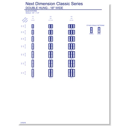 Next Dimension Classic Double Hung: Elevations