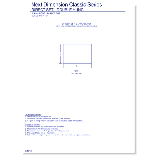 Next Dimension Classic Double Hung Direct Set: Elevations