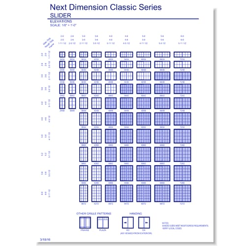 Next Dimension Classic Slider: Elevations
