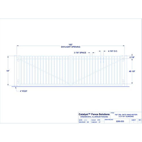 Double Gate Guardian Orleans Quad 02 Arch 3-CH 60" (GT02D192GV603)
