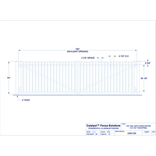 Double Gate Industrial Newcastle 04 Arch 3-CH 60" (GT04D192IB603)