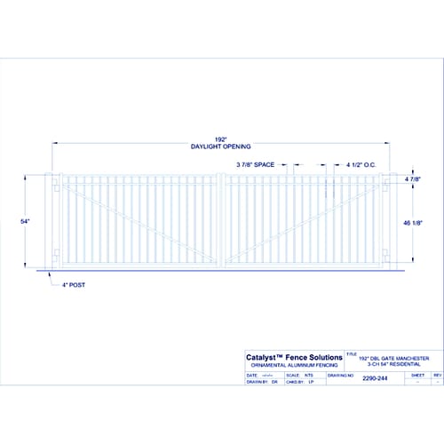 Double Gate Industrial Orleans Quad 04 Arch 3-CH 60" (GT04D192RV603-02)