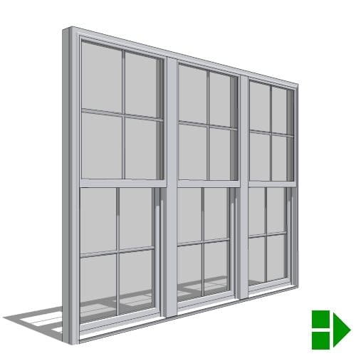 250 Series: Single-Hung Window, Triple
