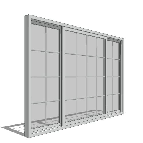Impervia Series Sliding Window, Vent Fixed Vent Operation, 1/4 