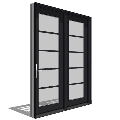 Architect Series, Contemporary, In-Swing Door, Double, Active-Fixed Units