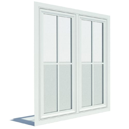 250 Series Casement Window, Vent Unit, Flush Flange, Twin
