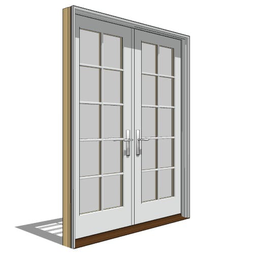 Pella Reserve, Clad, Wood, In-Swing Door, French-Double, Active-Passive Units